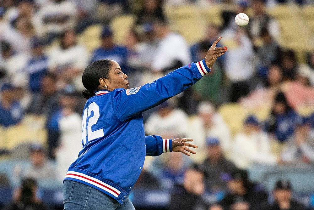 Jackie Robinson Day Baseball photos: Sonya Robinson Pankey