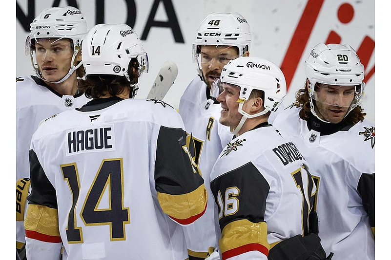 NHL Hockey game Calgary Flames Vs Vegas Golden Knights: Pavel Dorofeyev