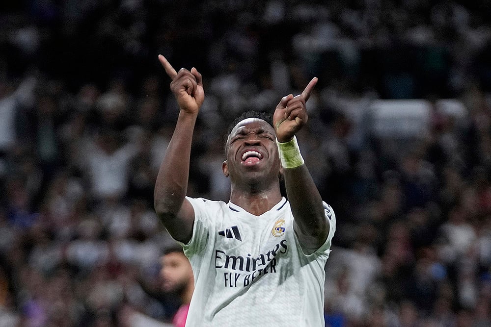 Champions League football quarterfinals 2024-25 Real Madrid vs Arsenal: Vinicius Junior