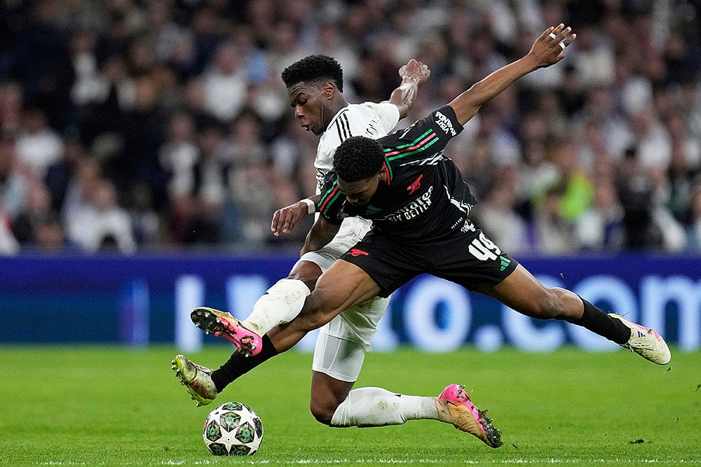 Champions League football quarterfinals 2024-25 Real Madrid vs Arsenal: Myles Lewis-Skelly