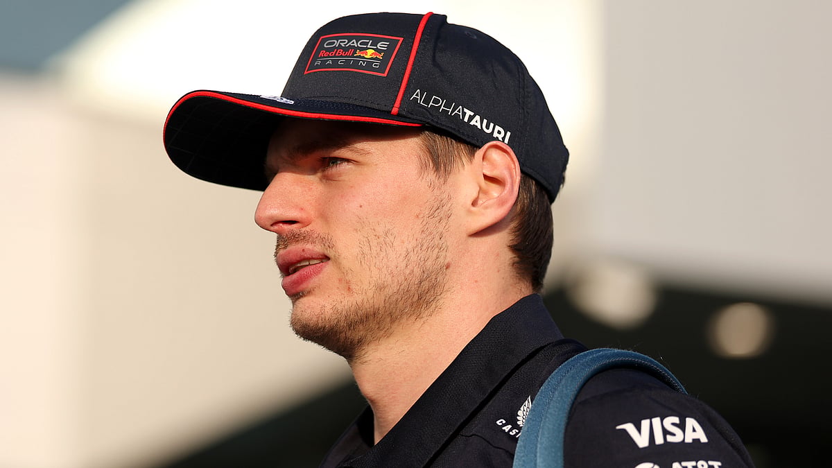 Max Verstappen pictured upon his arrival in Saudi Arabia