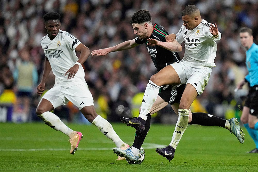 Champions League football quarterfinals 2024-25 Real Madrid vs Arsenal: Kylian Mbappe