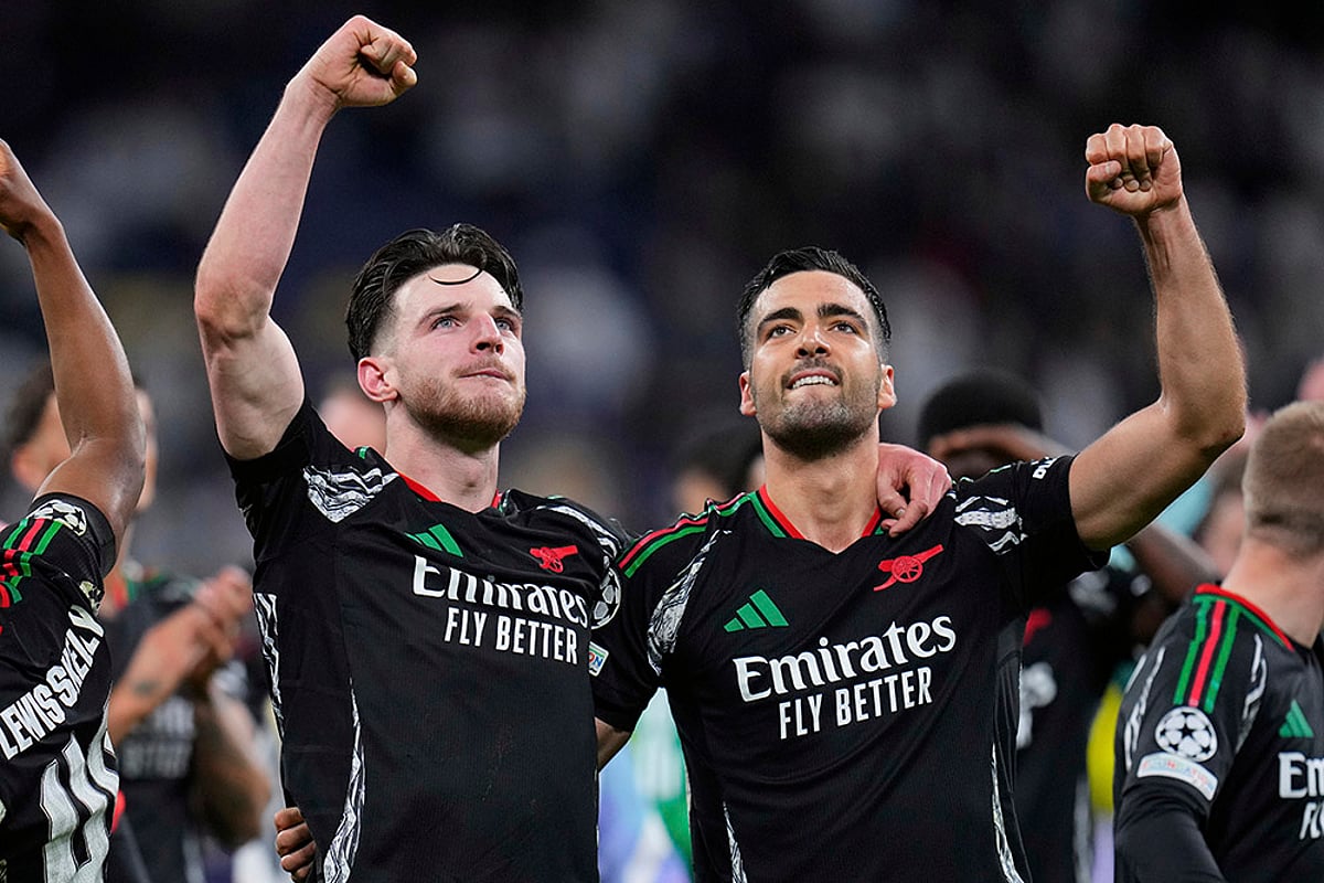 Champions League football quarterfinals 2024-25 Real Madrid vs Arsenal: Declan Rice