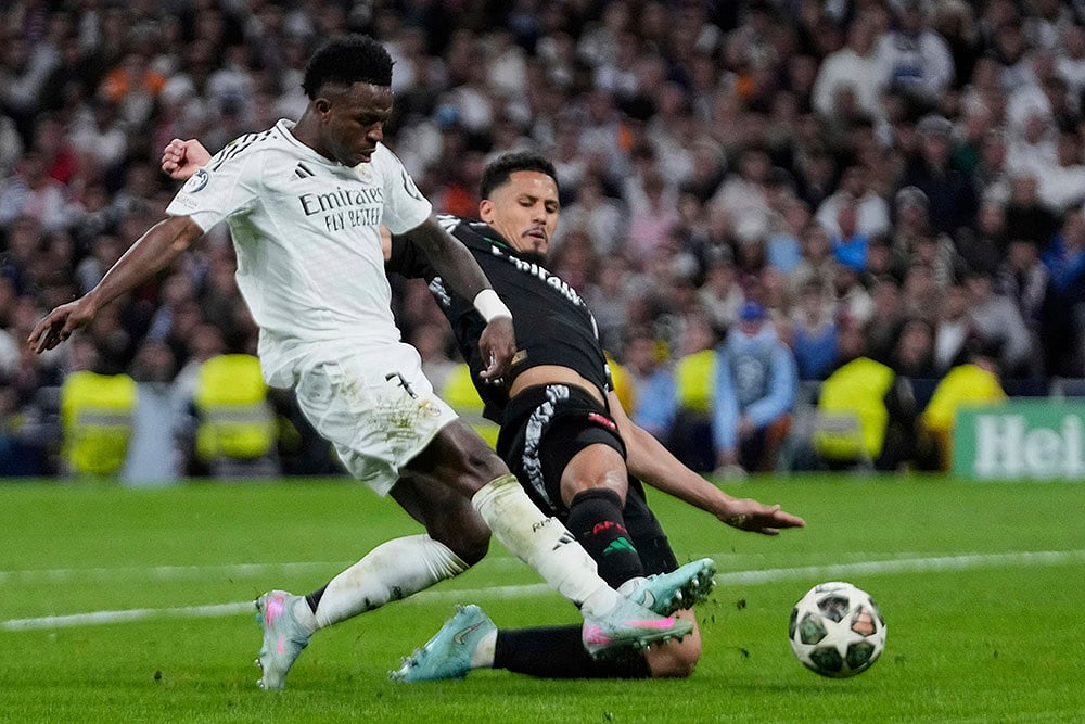 Champions League football quarterfinals 2024-25 Real Madrid vs Arsenal: Vinicius Junior