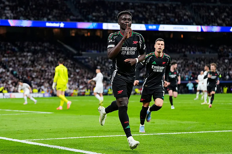 Champions League football quarterfinals 2024-25 Real Madrid vs Arsenal: Bukayo Saka