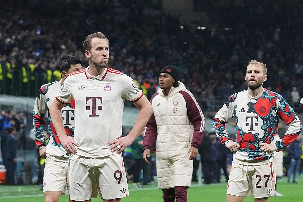 Champions League football quarterfinals 2024-25 Inter Milan vs Bayern Munich: Harry Kane