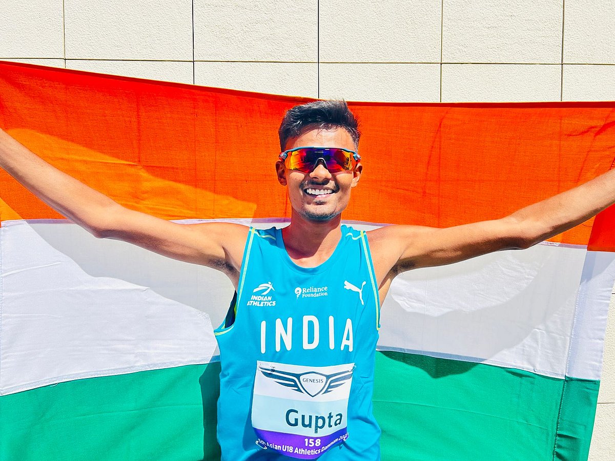 X/@afiindia : Race walker Nitin Gupta won silver  in 5,000m at Asian U18 meet in Saudi Arabia.