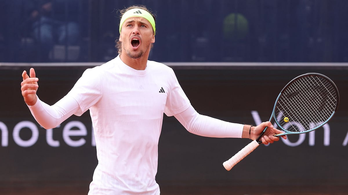 File : File photo of Alexander Zverev playing against Tallon Griekspoor