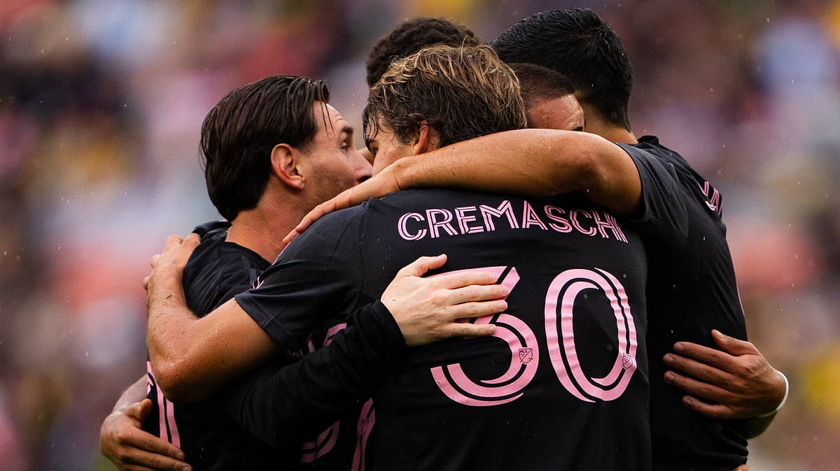 Photo: X / MLS : Inter Miami's Benjamin Cremaschi celebrates after scoring against Columbus Crew.