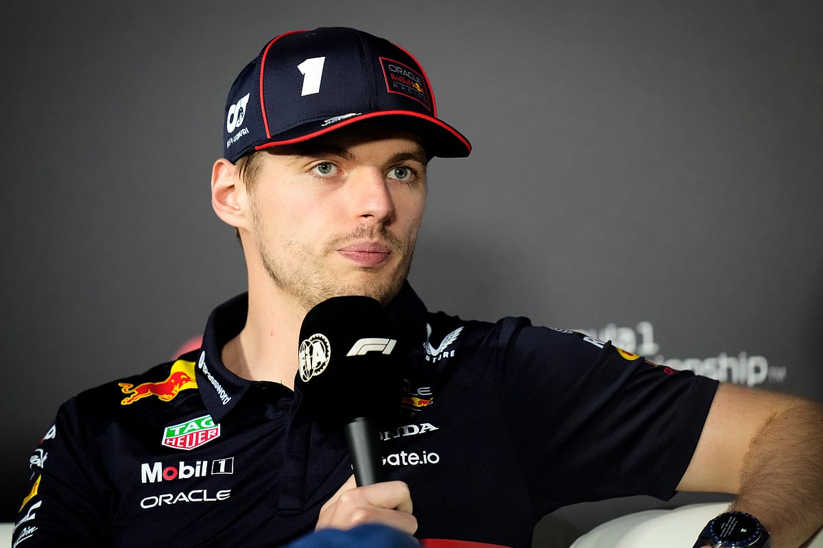 (AP Photo/Darko Bandic)

 : Red Bull driver Max Verstappen of the Netherlands speaks during a news conference ahead of the Formula One Saudi Arabian Grand Prix at the Jeddah Corniche Circuit in Jeddah, Saudi Arabia, Thursday, April 17, 2025. 