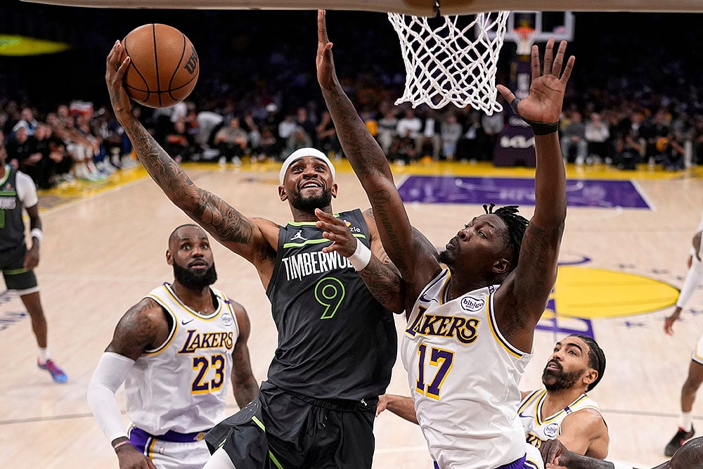 NBA basketball Minnesota Timberwolves vs Los Angeles Lakers: Nickeil Alexander-Walker