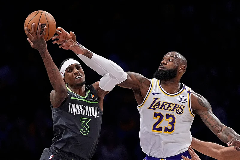 NBA basketball Minnesota Timberwolves vs Los Angeles Lakers: Jaden McDaniels