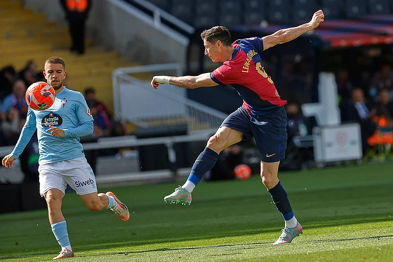 Spain soccer La Liga 2024-25 FC Barcelona vs Celta Vigo: Robert Lewandowski