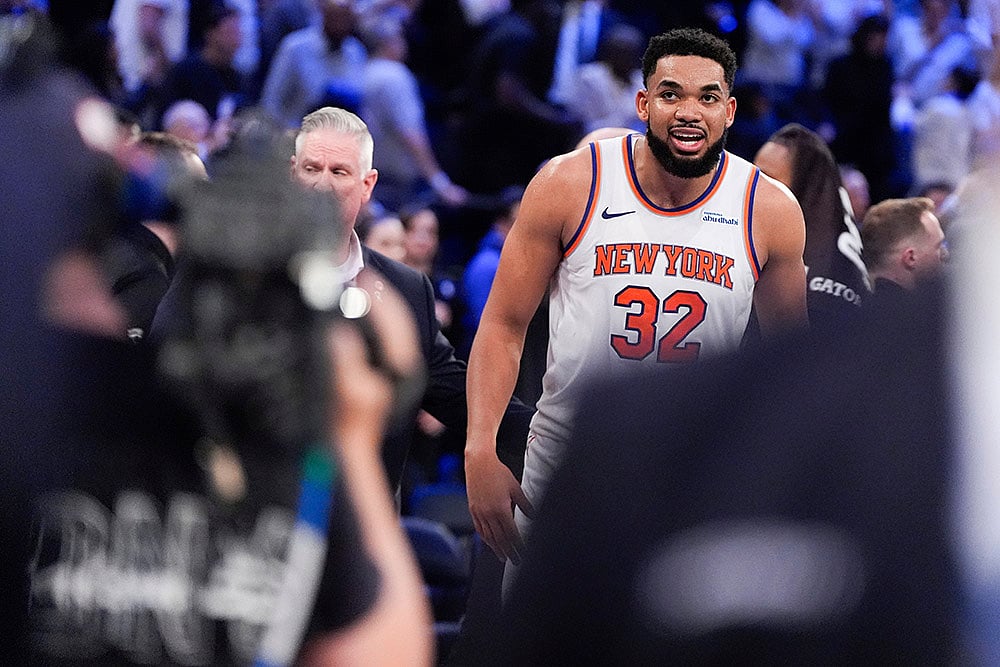 NBA basketball Detroit Pistons vs New York Knicks: Karl-Anthony Towns