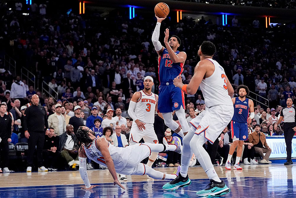 NBA basketball Detroit Pistons vs New York Knicks: Jalen Brunson