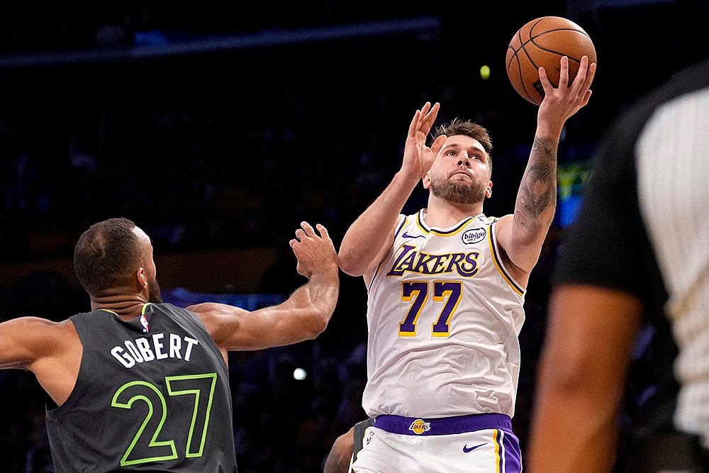 NBA basketball Minnesota Timberwolves vs Los Angeles Lakers: Rudy Gobert