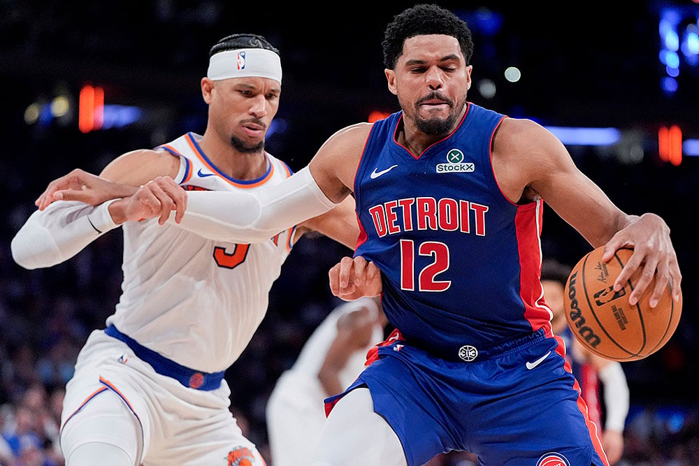 NBA basketball Detroit Pistons vs New York Knicks: Tobias Harris