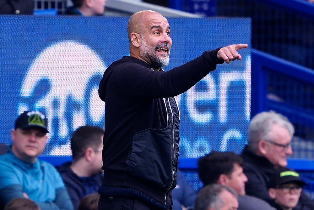 Britain Soccer Premier League Everton Vs Manchester City: Pep Guardiola 