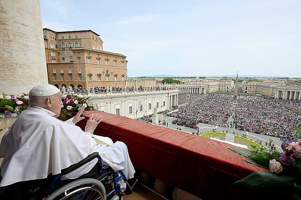 Pope Francis delivers his Urbi Et Orbi Blessing 