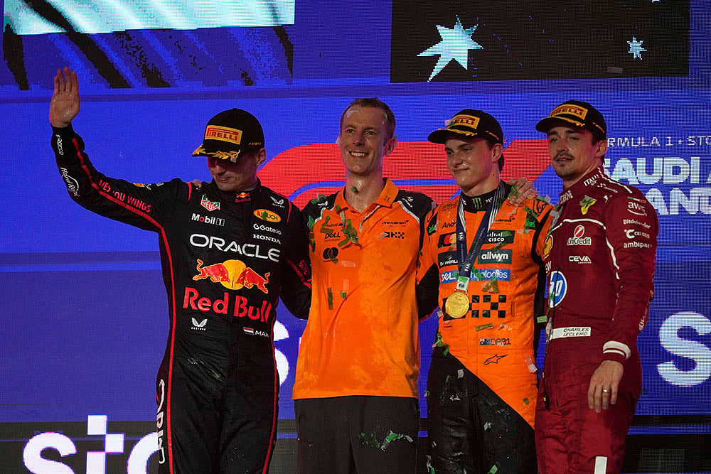 Saudi Arabia Formula One Grand Prix Auto Racing: Charles Leclerc, Max Verstappen