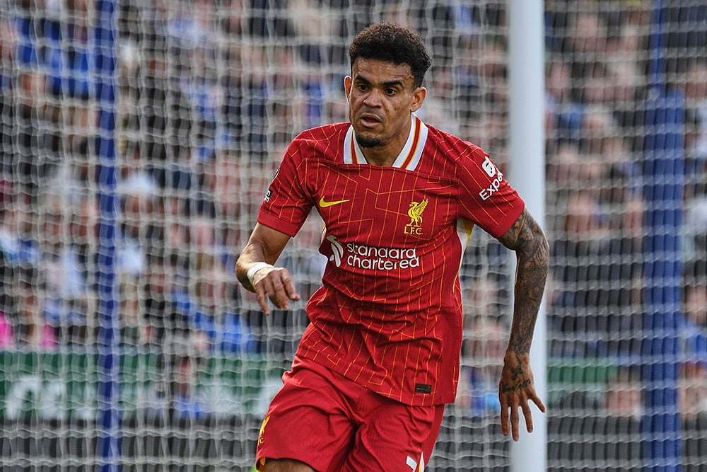 Britain Soccer Premier League 2024-25 Leicester City Vs Liverpool: Luis Diaz