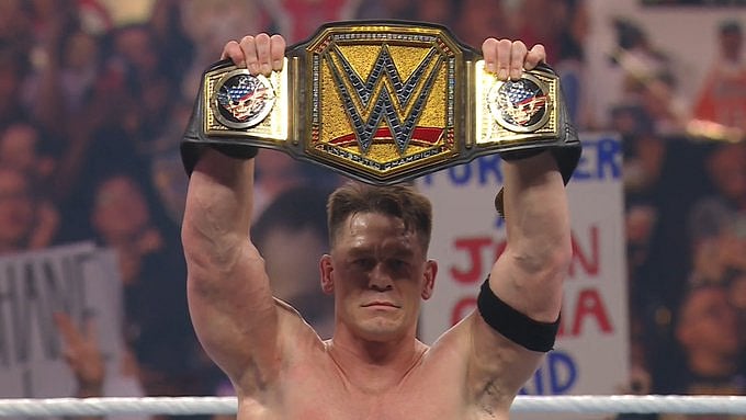 John Cena after winning title at WrestleMania 41