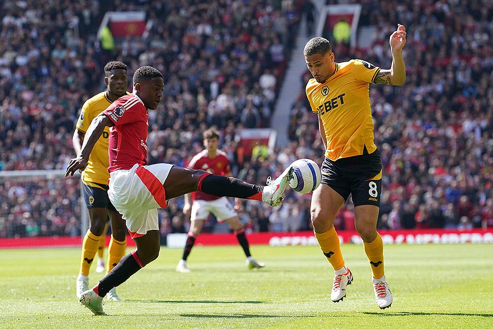 Britain Soccer Premier League 2024-25 Manchester United and Wolves: Kobbie Mainoo