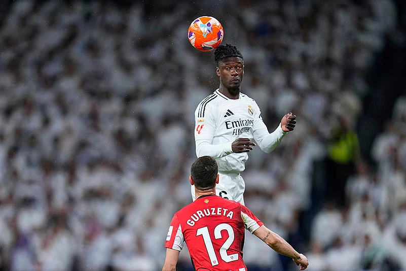 Spain Soccer La Liga 2024-25 Real Madrid vs Athletic Bilbao: Eduardo Camavinga