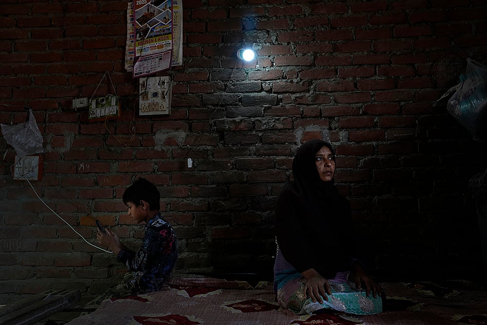waqf act 2025: Shahina Fatima sits in her flat with her son in lucknow