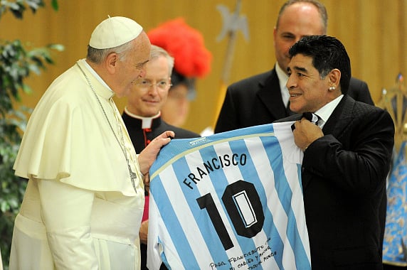 Pope Francis meets Diego Maradona