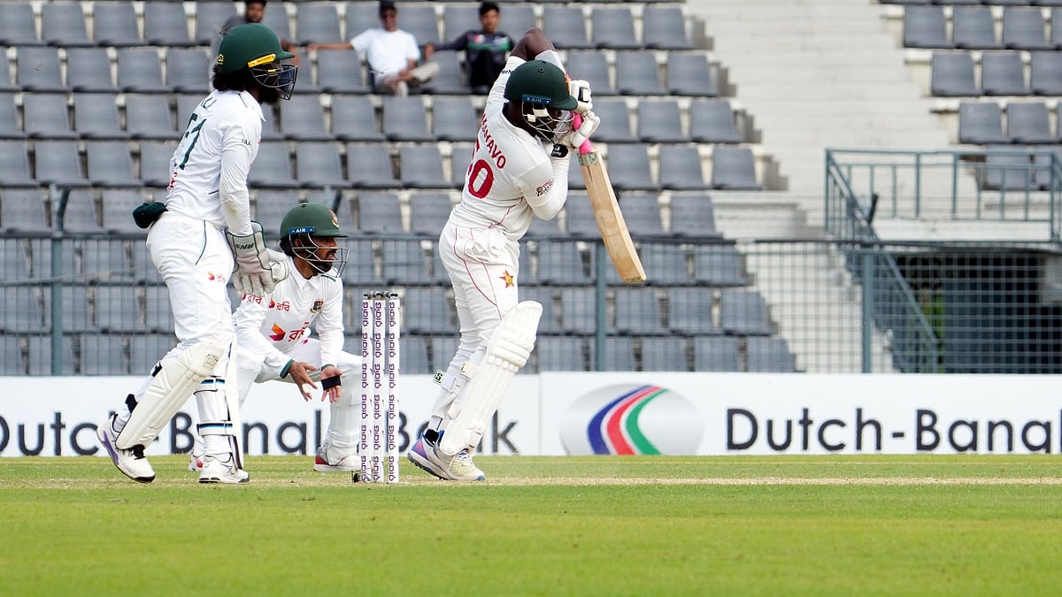 Photo: X | Zimbabwe Cricket : Bangladesh Vs Zimbabwe, 1st Test Day 3 at the Sylhet International Cricket Stadium in Sylhet, Bangladesh.