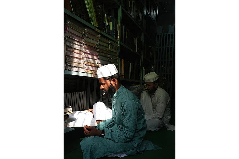 Waqf act 2025: Students studying in the library of Madrasa Mazahir Uloom