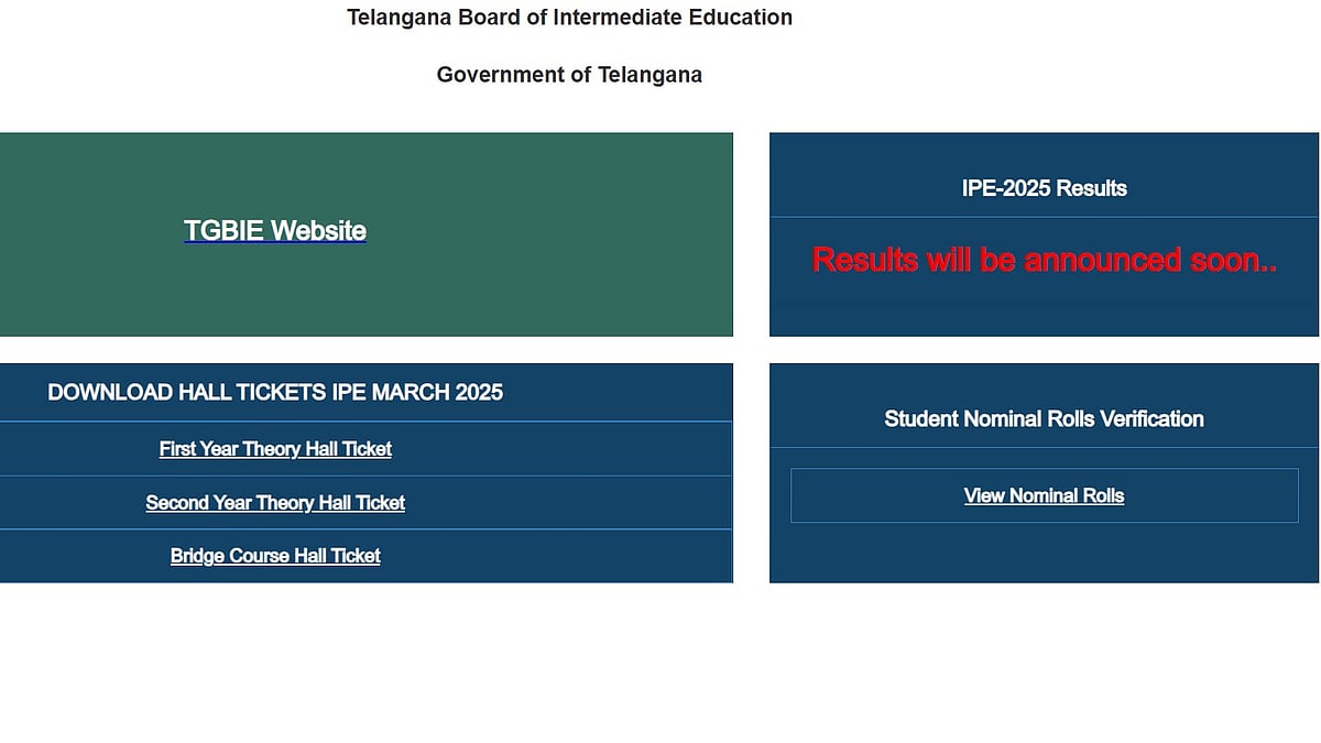 Telangana Government Website  : TS Results to be declared soon