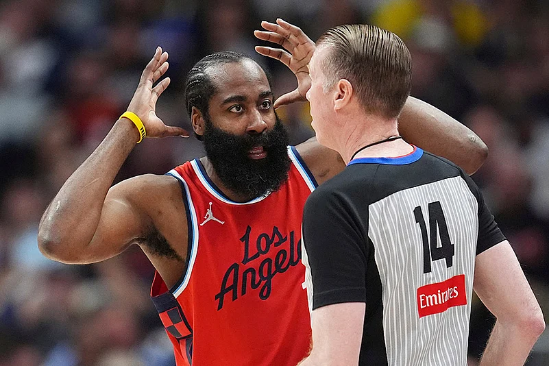 NBA Basketball game 2024-25 Los Angeles Clippers vs Denver Nuggets: James Harden
