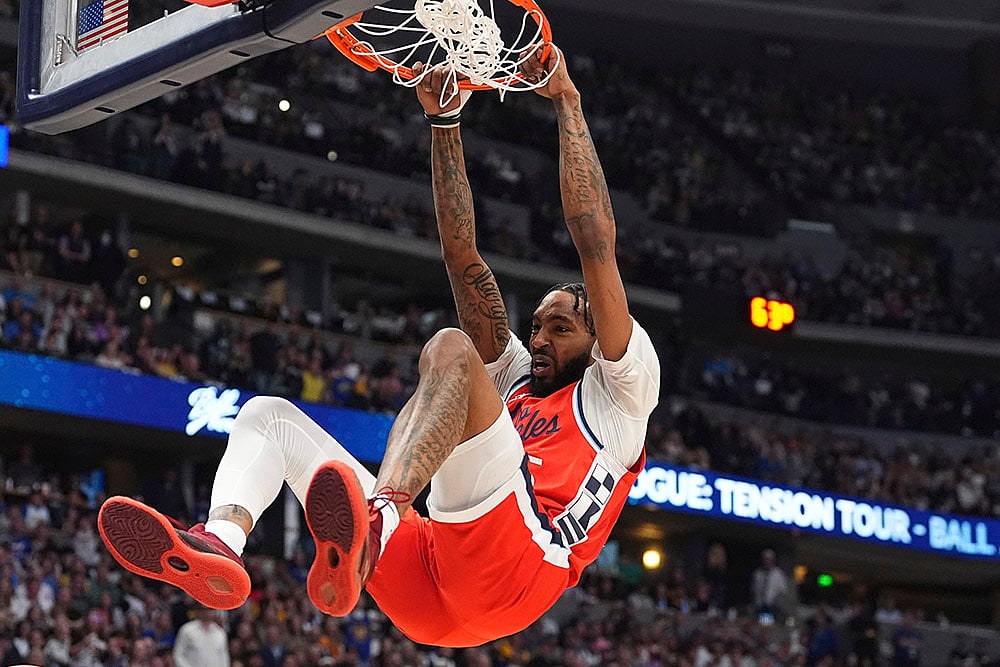 NBA Basketball game 2024-25 Los Angeles Clippers vs Denver Nuggets: Derrick Jones Jr