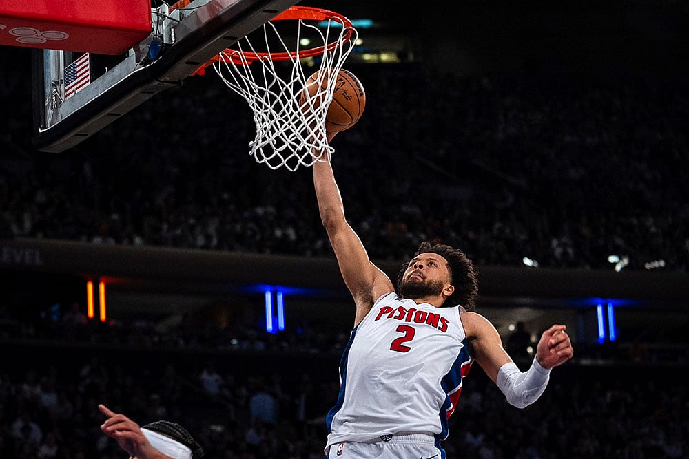 NBA Basketball game 2024-25 New York Knicks vs Detroit Pistons: Cade Cunningham