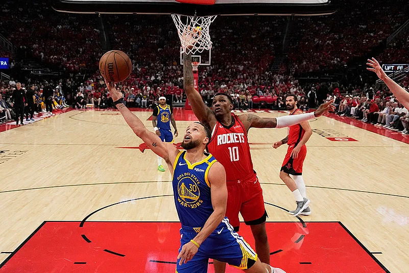 NBA Basketball Golden State Warriors vs Houston Rockets: Stephen Curry