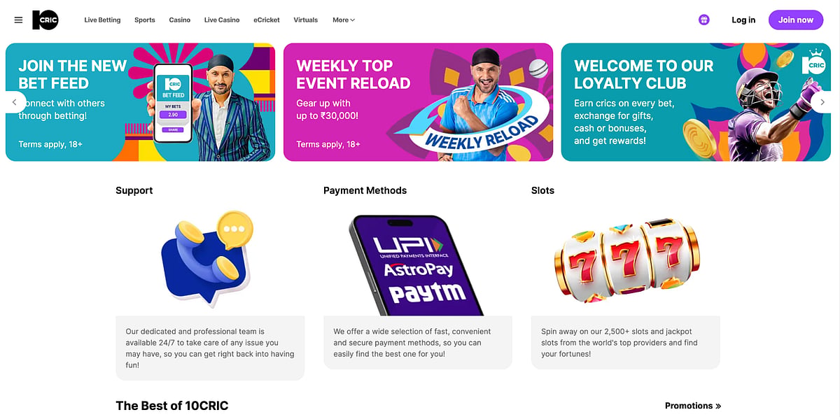 10Cric homepage