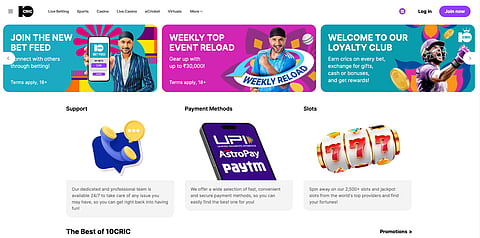 10Cric homepage