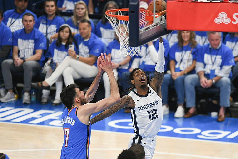 NBA Basketball game Memphis Grizzlies Vs Oklahoma City Thunder:  Ja Morant
