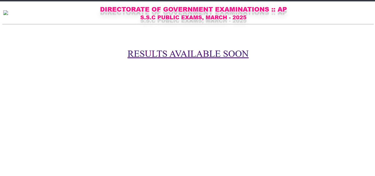 Screengrab from official website : AP SSC Result 2025 out today
