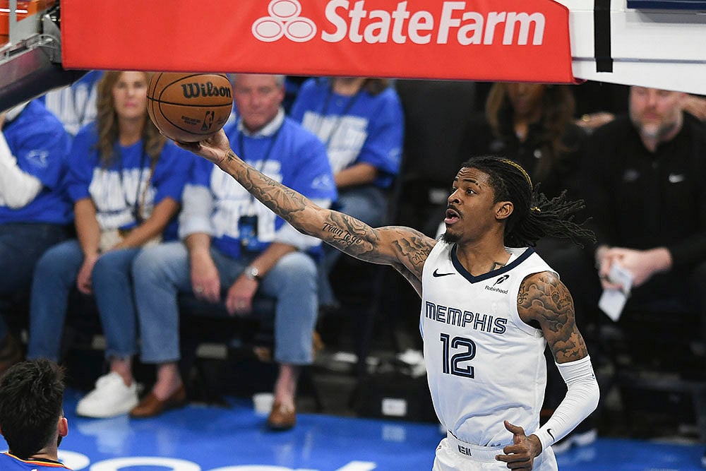 NBA Basketball game Memphis Grizzlies Vs Oklahoma City Thunder:  Ja Morant