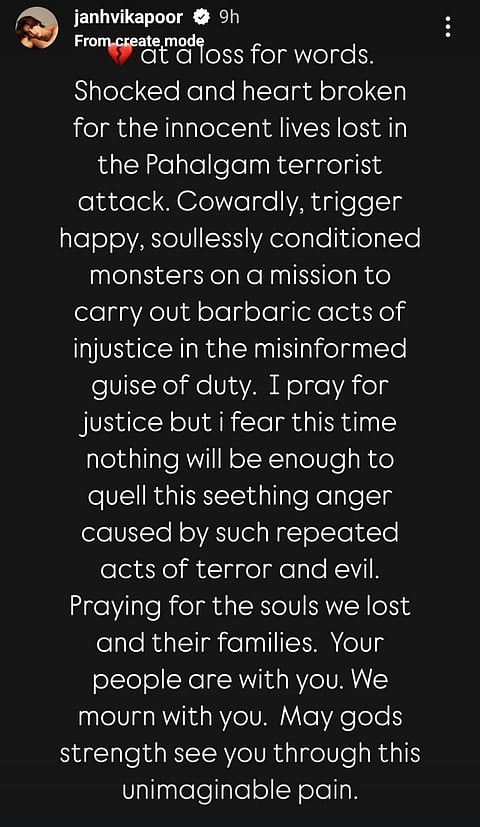 Janhvi Kapoor on Pahalgam terror attack