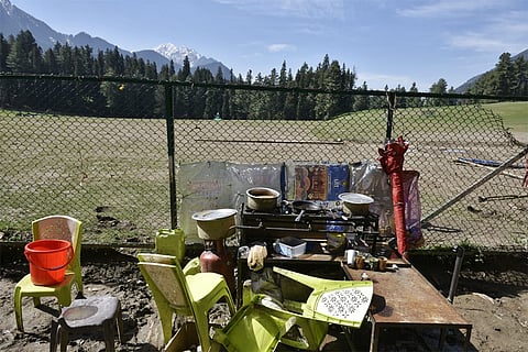 Makeshift shacks abandoned and vandalized