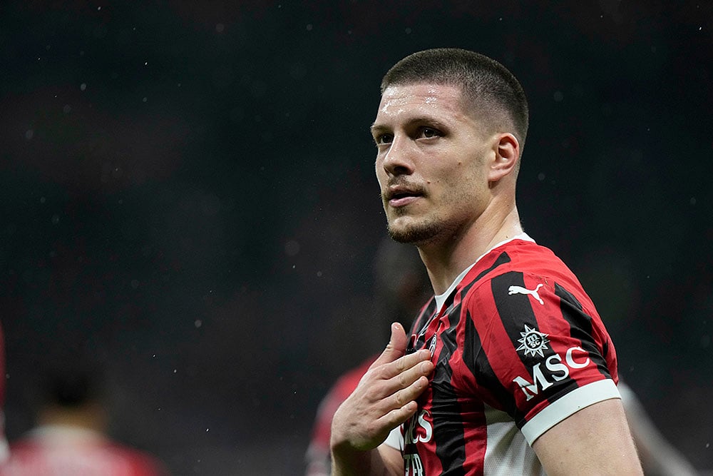 Italy Soccer Italian Cup 2024-25 Inter Milan Vs AC Milan: Luka Jovic