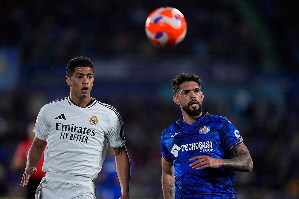 Spain Soccer La Liga Getafe and Real Madrid: Omar Alderete