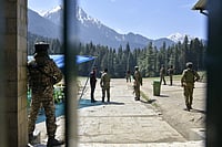 Pakistan, Lashkar-e-Taiba Deny Involvement In Pahalgam Attack | Photo: Yasir Iqbal for Outlook India : Security at Baisaran Meadows, in Pahalgam, Kashmir