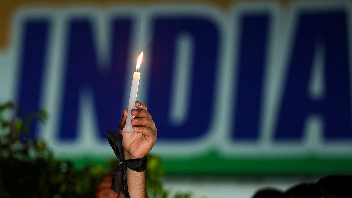 Pahalgam terror attack candlelight vigil New Delhi April 2025 PTI Photo