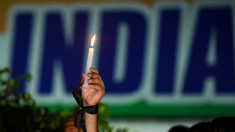 Pahalgam terror attack candlelight vigil New Delhi April 2025 PTI Photo