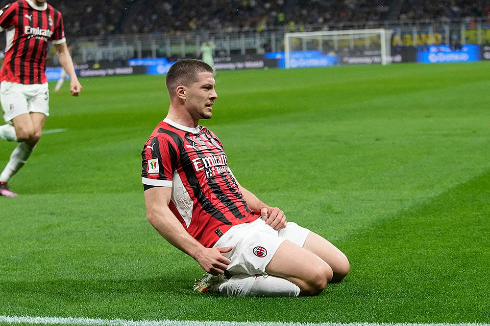 Italy Soccer Italian Cup 2024-25 Inter Milan Vs AC Milan: Luka Jovic